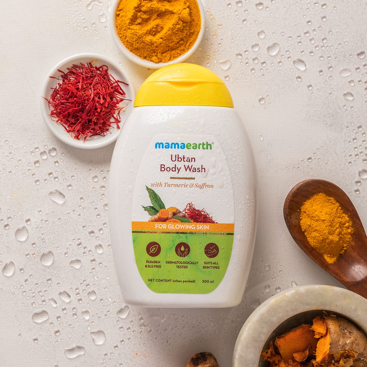 Mamaearth Ubtan Body Wash With Turmeric and Saffron for Glowing Skin, 300ml - Image 2 - Buy from Indicrest