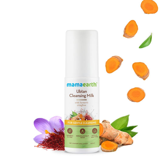 Mamaearth Ubtan Cleansing Milk with Turmeric & Saffron for Gentle Cleansing, 100ml - Buy from Indicrest