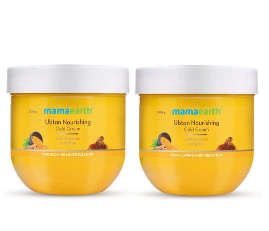 Mamaearth Ubtan Nourishing Cold Cream with Turmeric & Saffron for Glowing Moisturization, Pack of 2 X 200g - Buy from Indicrest
