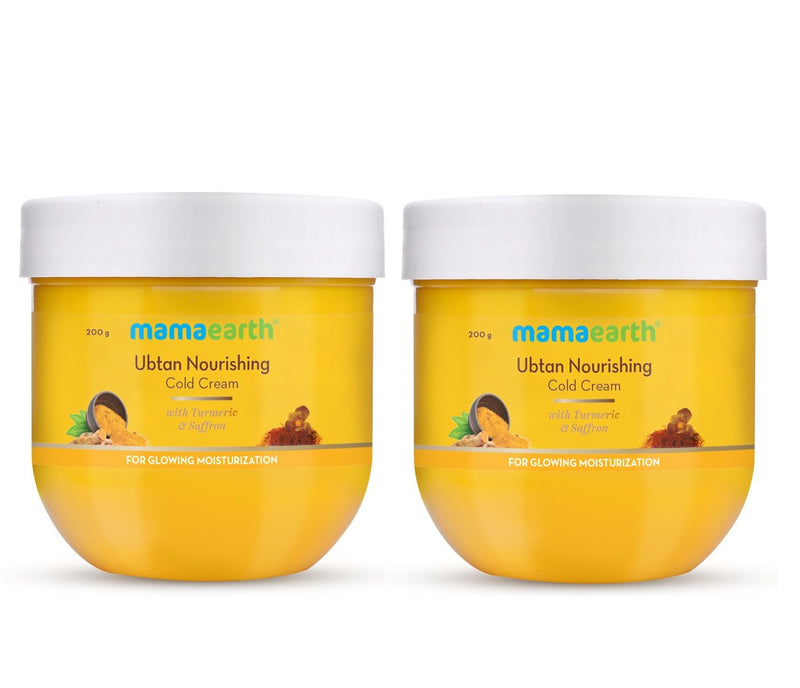 Mamaearth Ubtan Nourishing Cold Cream with Turmeric & Saffron for Glowing Moisturization, Pack of 2 X 200g - Buy from Indicrest