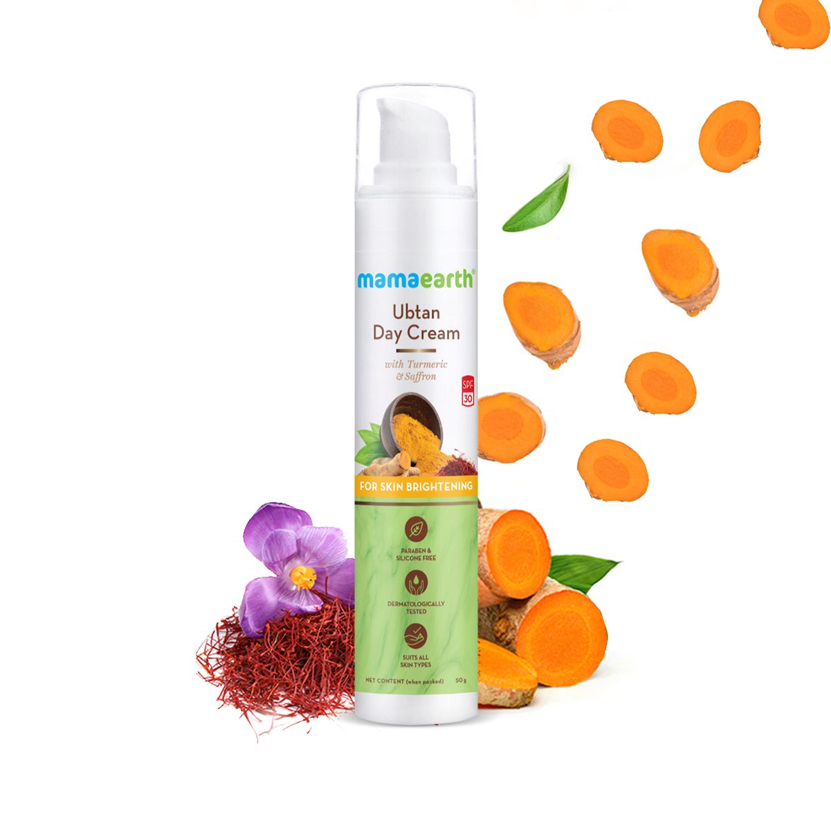 Mamaearth Ubtan Day Cream with Turmeric & Saffron for Skin Brightening, 50g - Buy from Indicrest