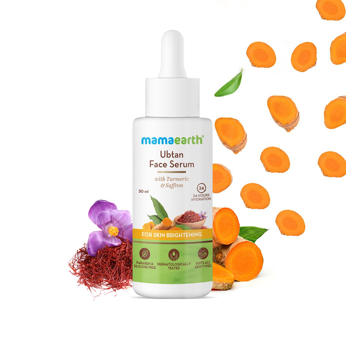 Mamaearth Ubtan Face Serum with Turmeric & Saffron for Skin Brightening, 30ml - Buy from Indicrest