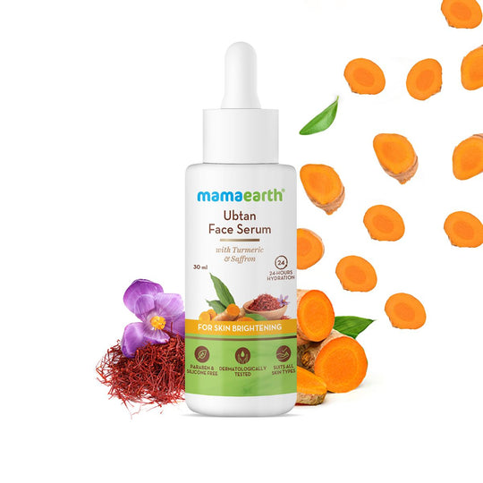 Mamaearth Ubtan Face Serum with Turmeric & Saffron for Skin Brightening, 30ml - Buy from Indicrest