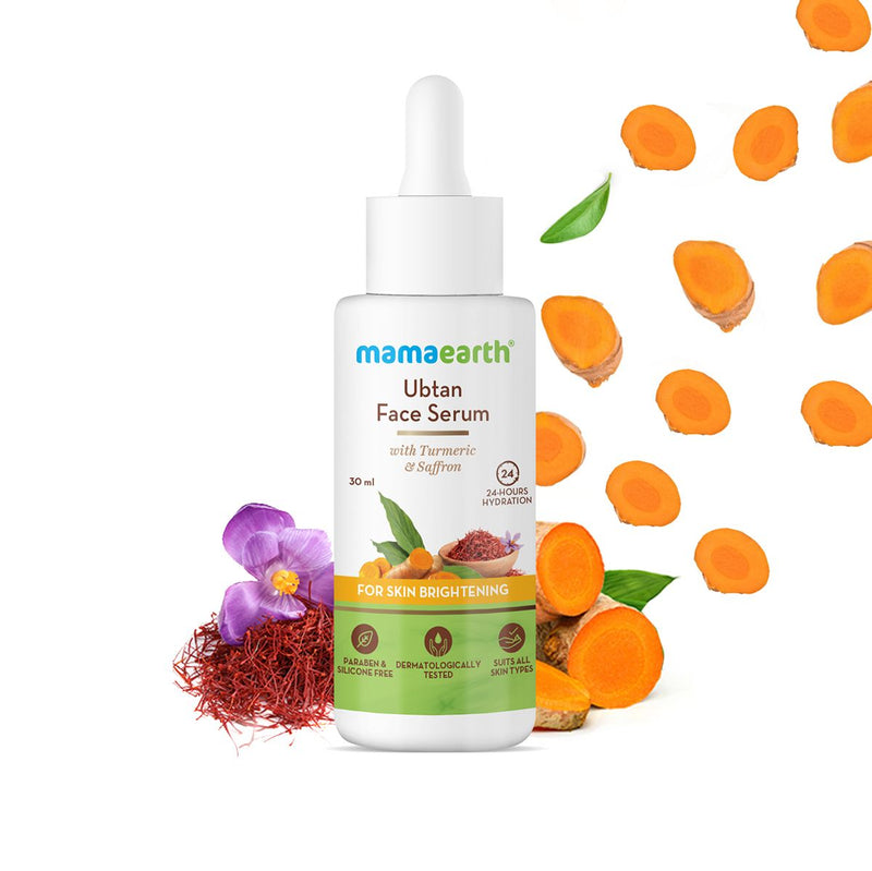 Mamaearth Ubtan Face Serum with Turmeric & Saffron for Skin Brightening, 30ml - Buy from Indicrest