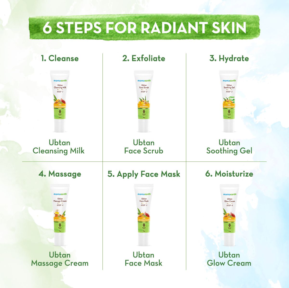 Mamaearth Ubtan Facial Kit with Turmeric & Saffron for Glowing Skin, 60g - Image 5 - Buy from Indicrest