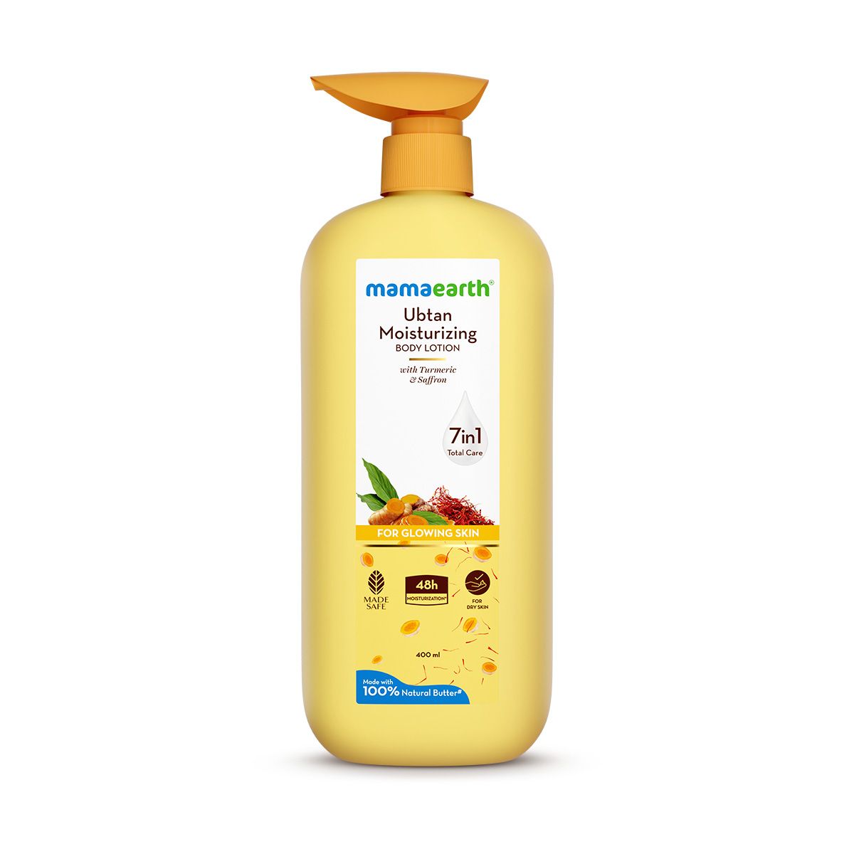 Mamaearth Ubtan Moisturizing Body Lotion with Turmeric & Saffron for Glowing Skin, 400ml - Image 7 - Buy from Indicrest