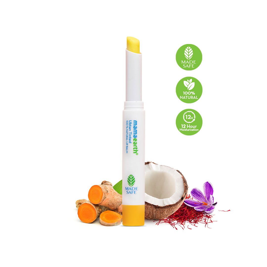 Mamaearth Ubtan Tinted 100% Natural Lip Balm with Turmeric & Saffron, 2g - Image 2 - Buy from Indicrest