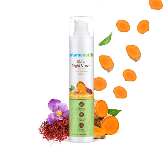 Mamaearth Ubtan Night Cream with Turmeric & Saffron for Skin Brightening, 50g - Buy from Indicrest