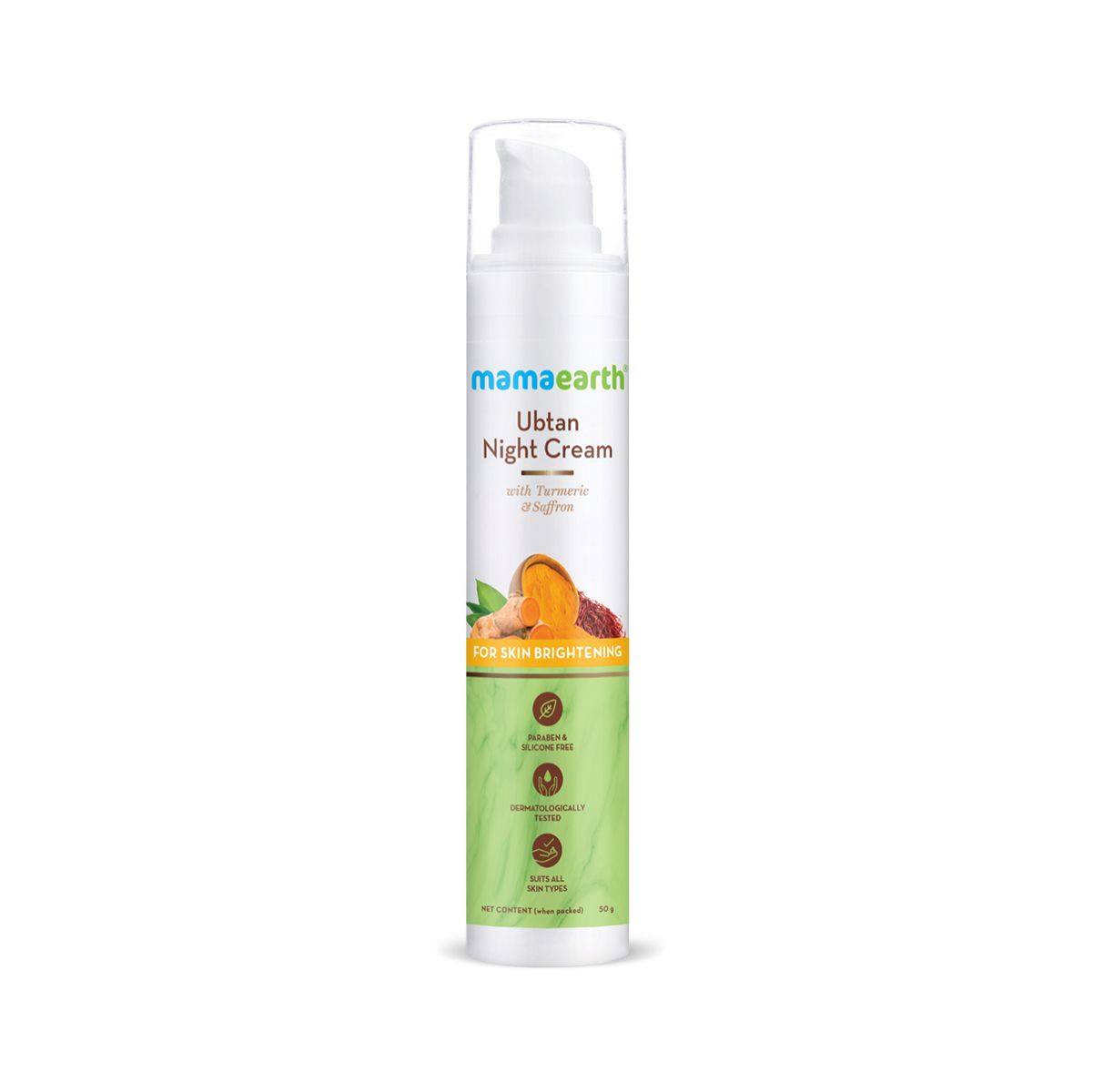Mamaearth Ubtan Night Cream with Turmeric & Saffron for Skin Brightening, 50g - Image 7 - Buy from Indicrest