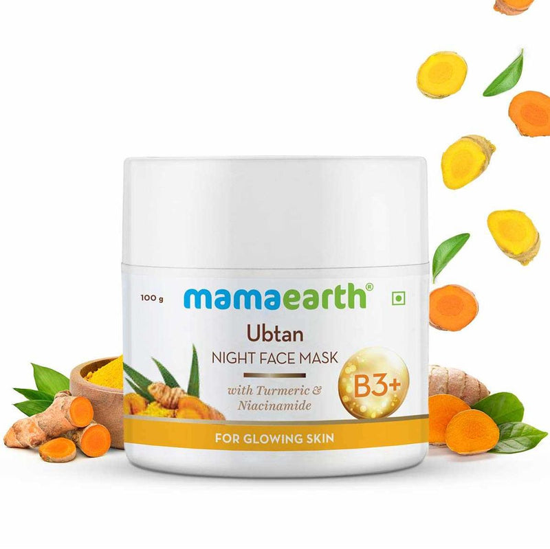 Mamaearth Ubtan Night Face Mask with Turmeric and Niacinamide for Glowing Skin, 100g - Buy from Indicrest