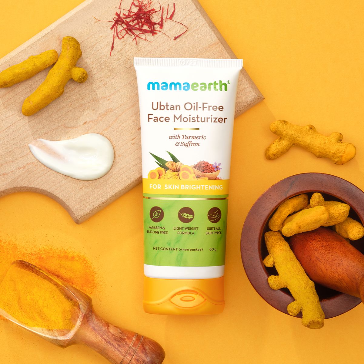 Mamaearth Ubtan Oil-Free Face Moisturizer for Skin Brightening, 80g - Image 2 - Buy from Indicrest