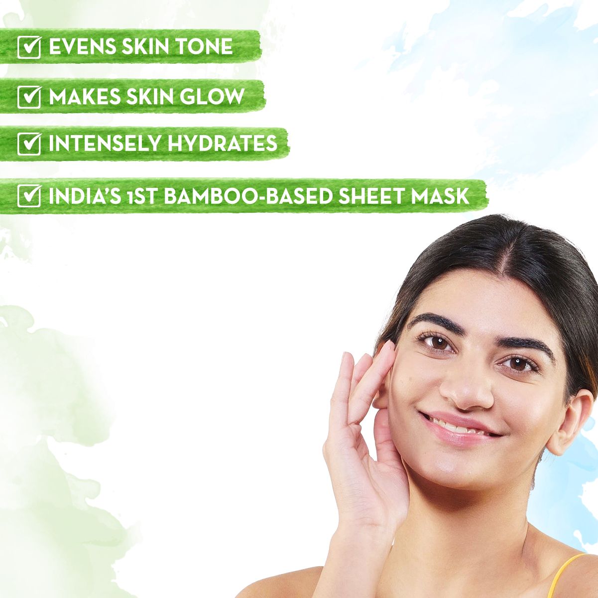 Mamaearth Ubtan Bamboo Sheet Mask with Turmeric and Saffron for Skin Brightening, 25g - Image 2 - Buy from Indicrest