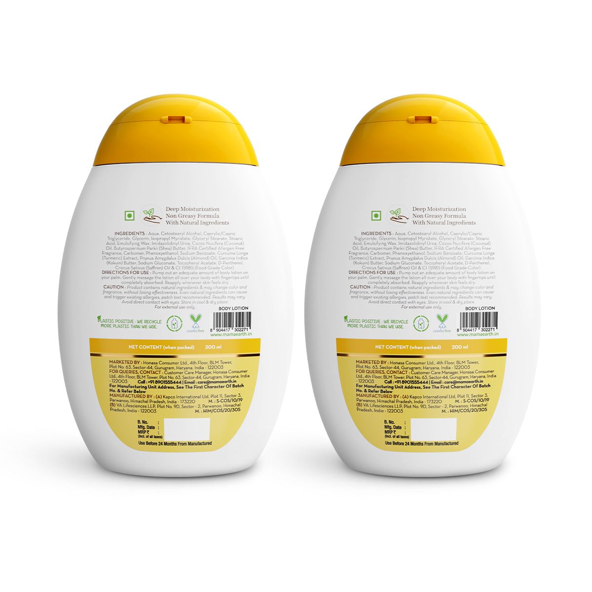 Mamaearth Ubtan Body Lotion with Turmeric & Kokum Butter for Glowing Skin, Pack of 2 X 200ml - Image 2 - Buy from Indicrest