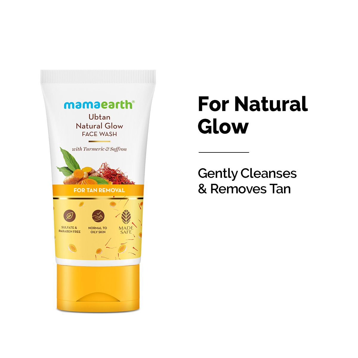 Mamaearth Ubtan Natural Glow Face Wash with Turmeric & Saffron for Tan Removal, 150ml - Buy from Indicrest