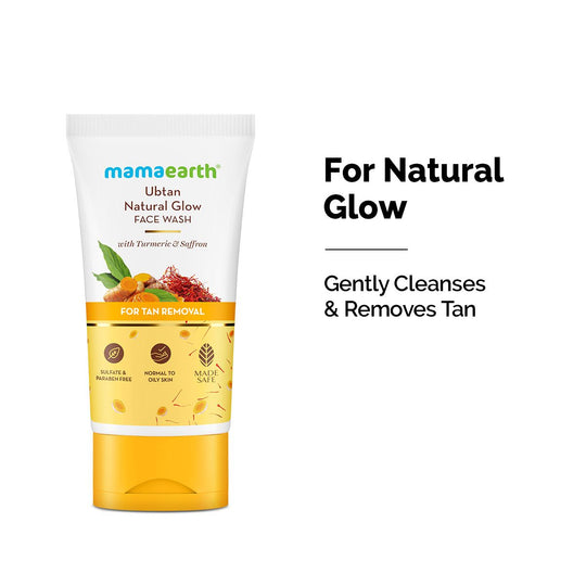 Mamaearth Ubtan Natural Glow Face Wash with Turmeric & Saffron for Tan Removal, 150ml - Buy from Indicrest