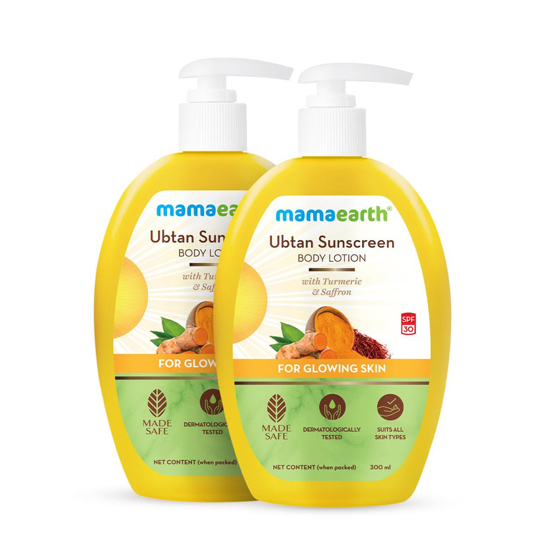Mamaearth Sunscreen Body Lotion SPF 30, 300ml | Ubtan, Pack of 2 - Buy from Indicrest