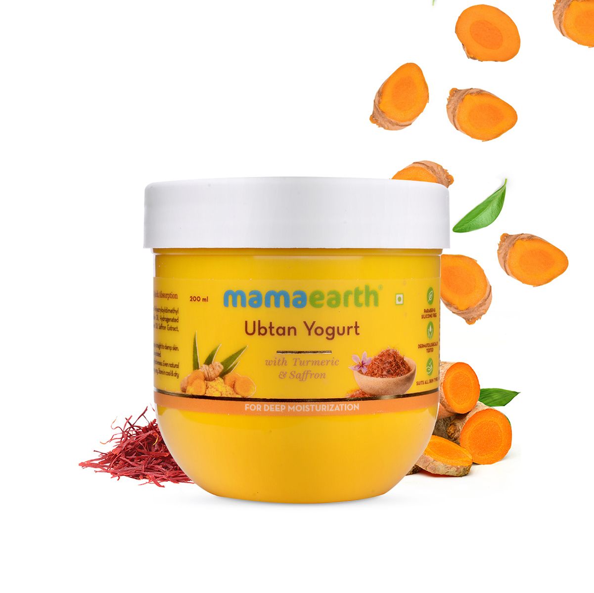 Mamaearth Ubtan Yogurt with Turmeric and Saffron for Deep Moisturization, 200ml - Image 2 - Buy from Indicrest
