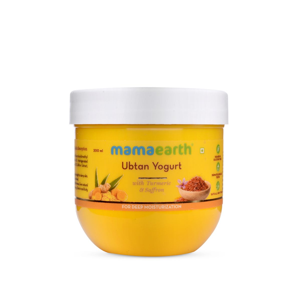 Mamaearth Ubtan Yogurt with Turmeric and Saffron for Deep Moisturization, 200ml - Buy from Indicrest