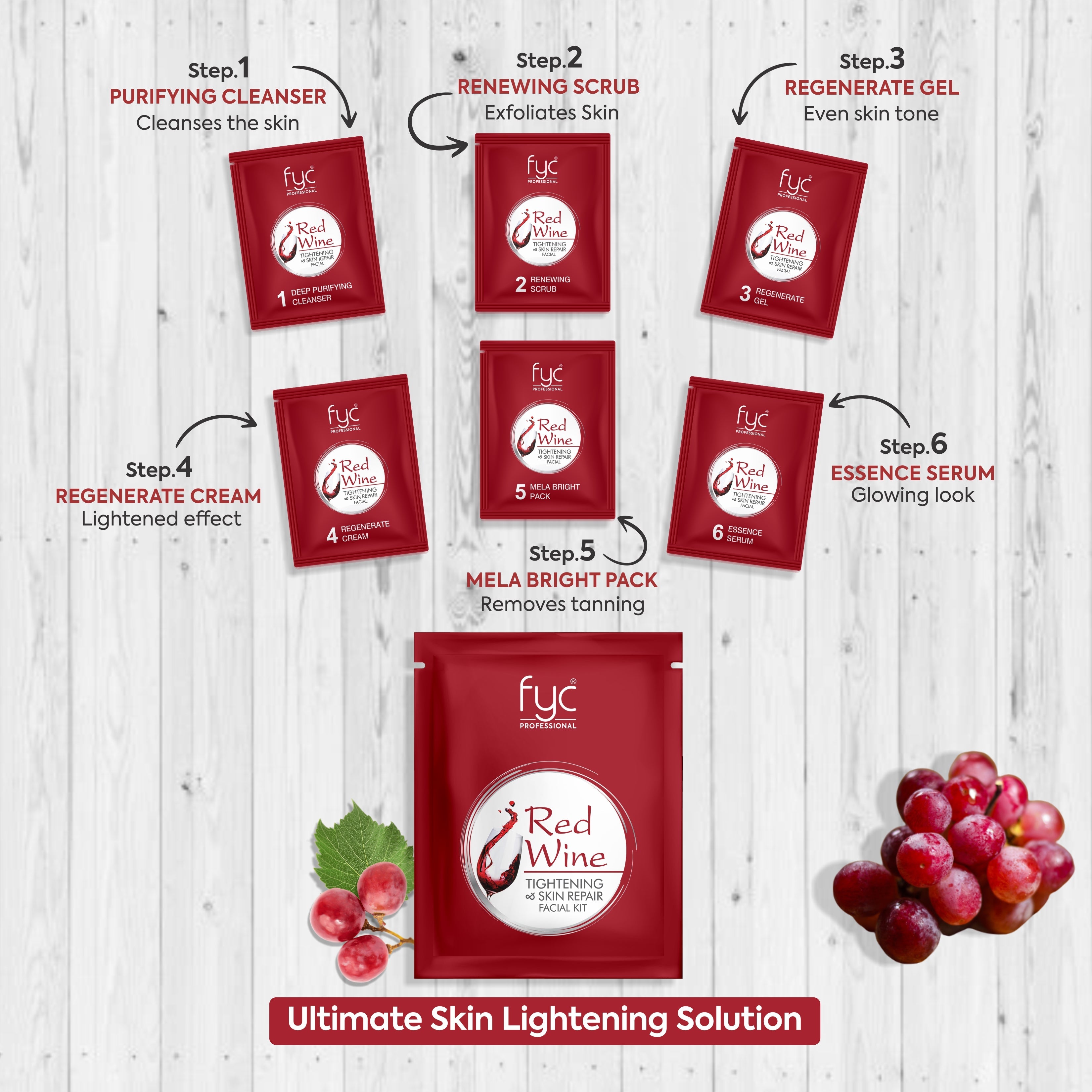 fyc-professional-redwine-facial-pouch-tightening-skin-repair-kit - Image 4 - Buy from Indicrest