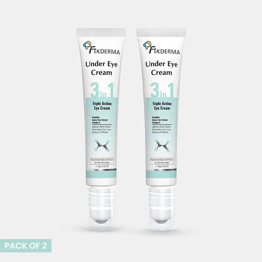 Fixderma Under Eye Roll On Cream Pack of 2 | Triple Action Eye Cream for dark circle, puffiness & fine lines, Under Eye Cream 2 X 15g - Buy from Indicrest