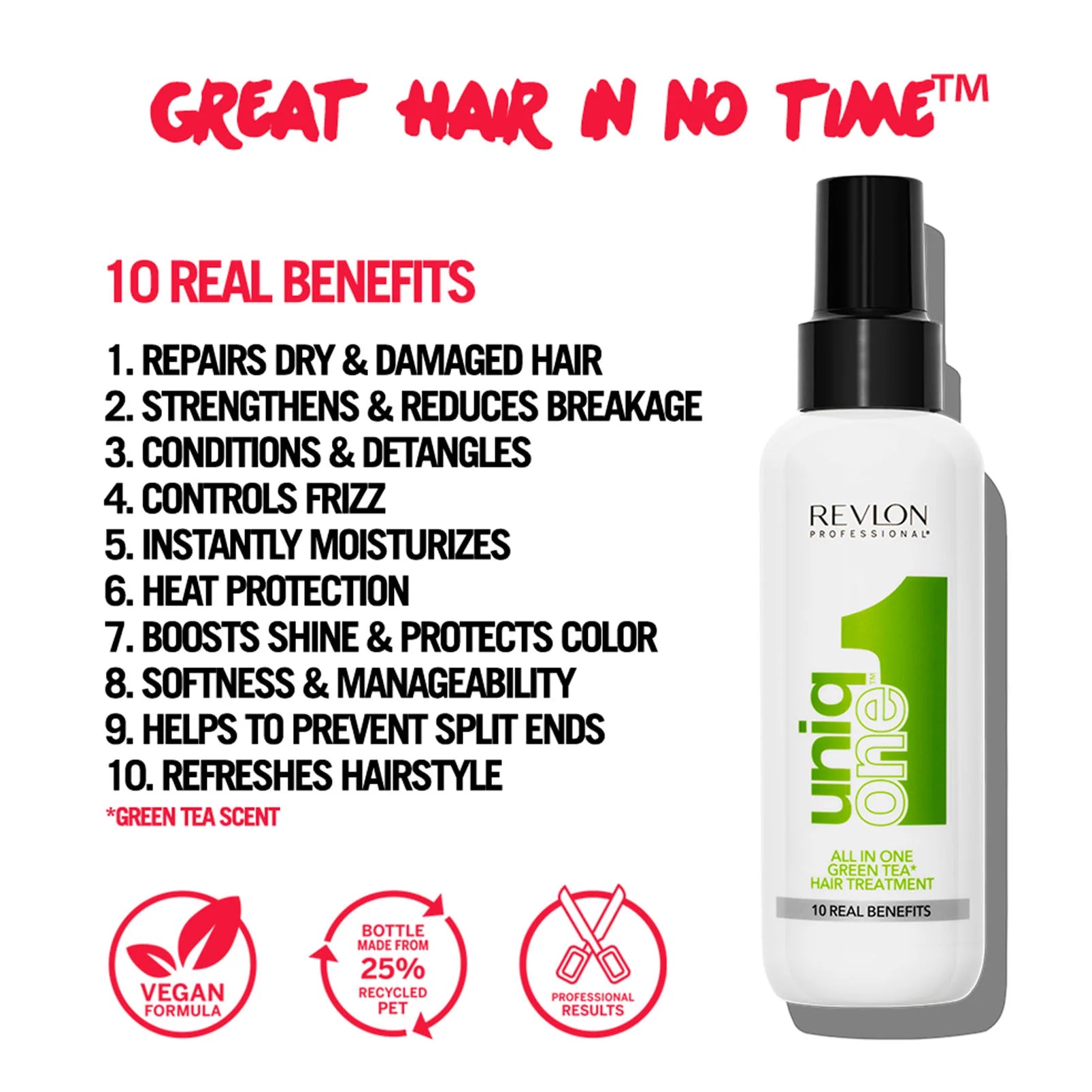 Revlon Uniqone Hair Treatment Green Tea Fragrance, 150ml - Image 2 - Buy from Indicrest