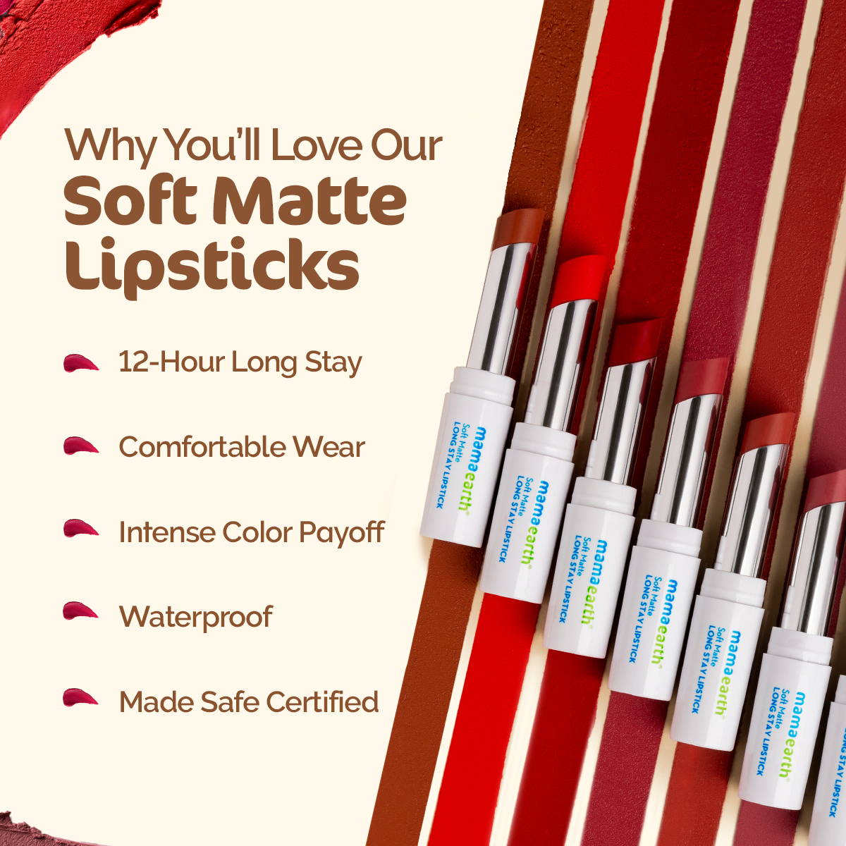 Mamaearth Soft Matte Long Stay Lipstick, Grape Wine, 3.5g - Image 5 - Buy from Indicrest