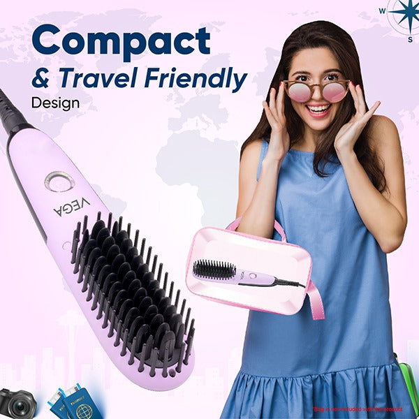 Vega Go Mini Hair Straightener Brush - VHSB-05
