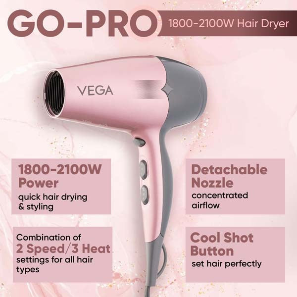 Vega Go-Pro 1800-2100W Hair Dryer-VHDH-25