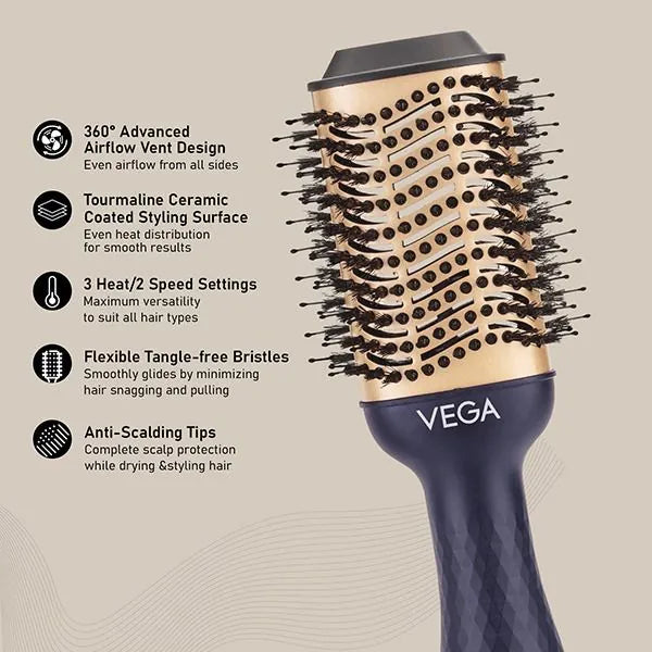 Vega Pro Volumizer Hair Dryer Brush - VHSD-02