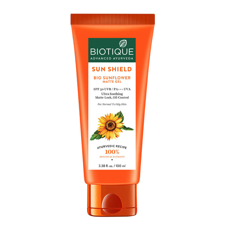 Biotique Sun Shield Sunflower Matte Gel SPF 50 UVB, 100ml Buy from Indicrest