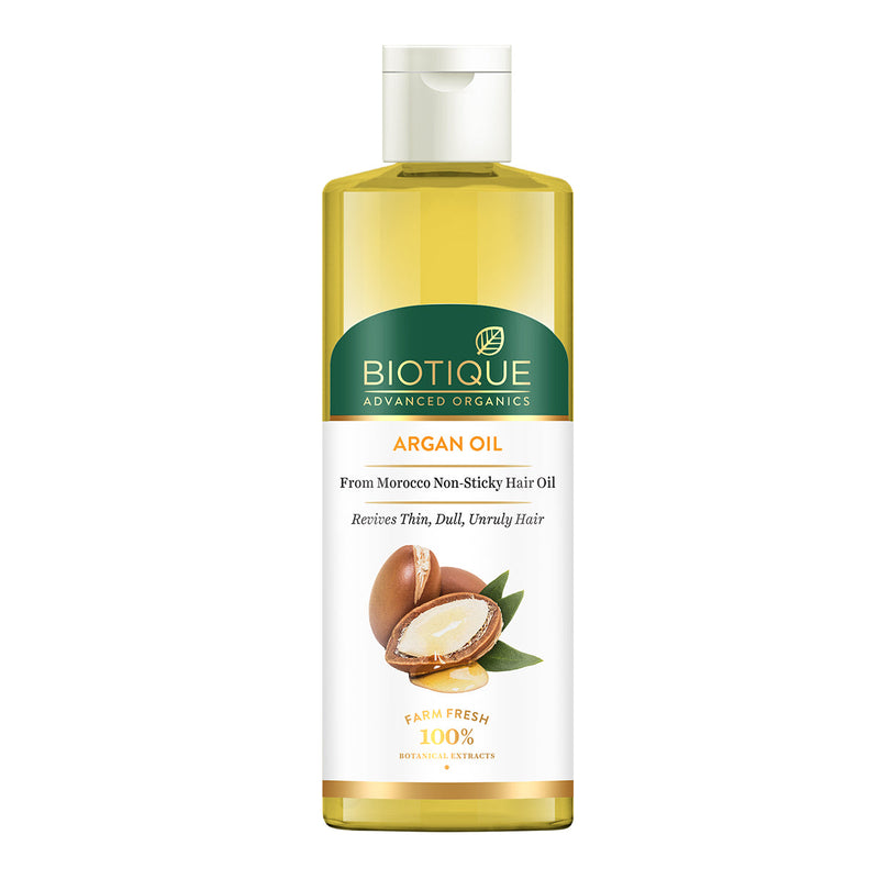 Biotique Argan oil from morocco Non Sticky Hair oil, 200ml - Buy from Indicrest
