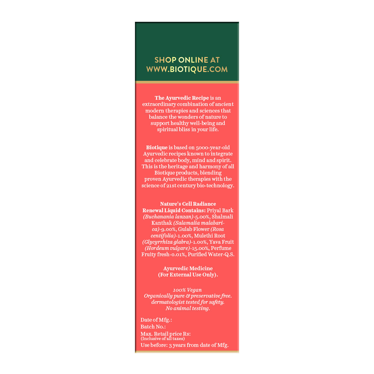 Biotique Rose Pore Tightening Toner With Himalayan Waters, 120ml - Image 2 - Buy from Indicrest