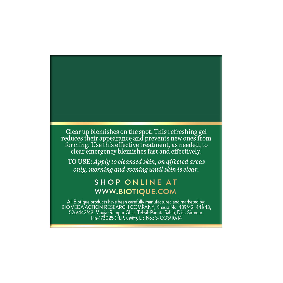 Biotique Tea Tree targetted skin clearing gel, 15g (N24) - Image 2 - Buy from Indicrest