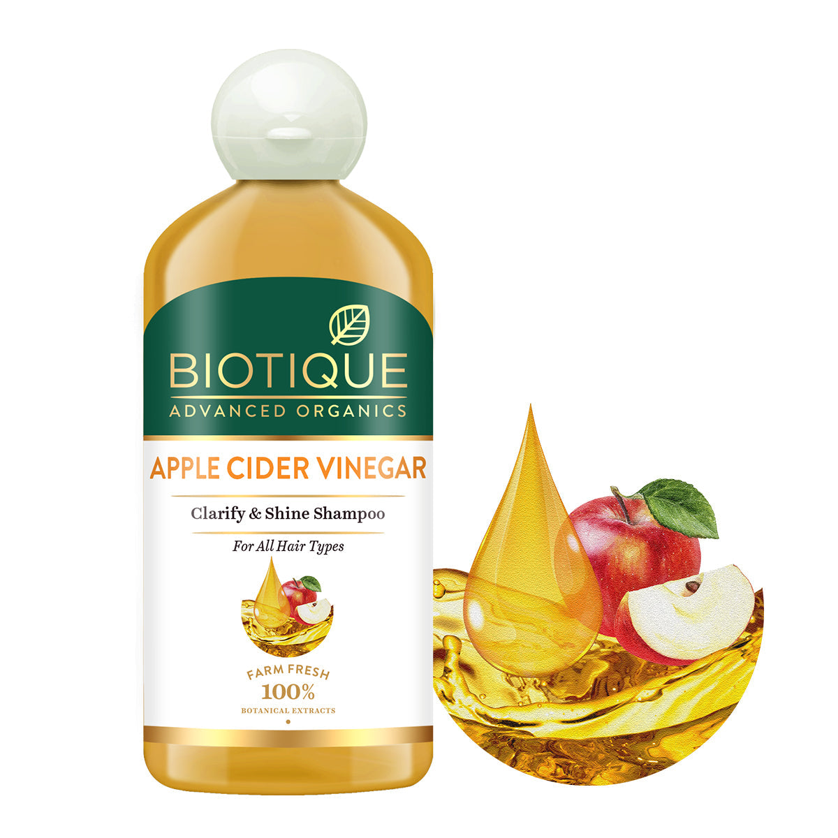 Biotique Apple Cider Vinegar Clarify & Shine Shampoo, 300ml - Image 2 - Buy from Indicrest