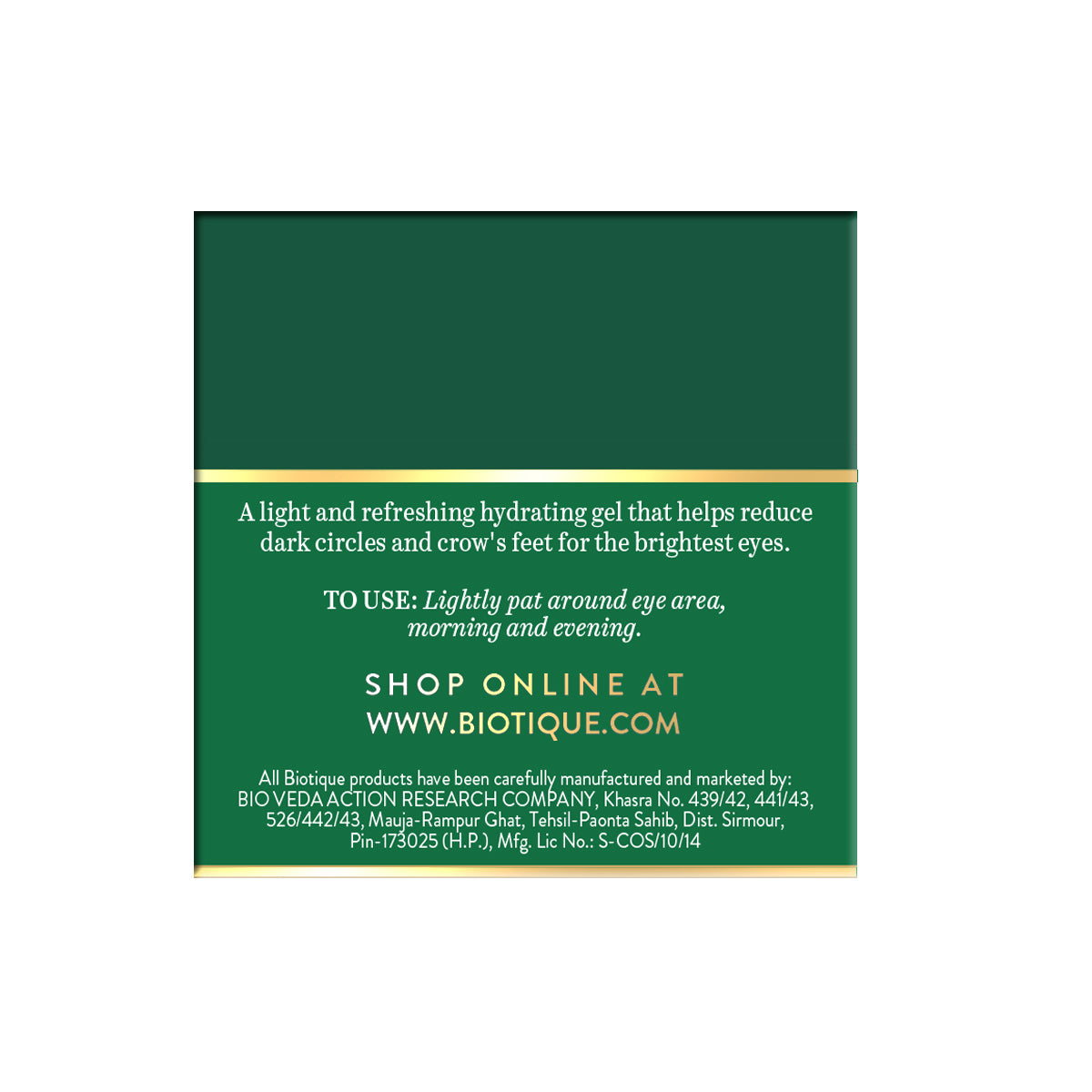 Biotique Tea Tree skin clearing eye mask, 15g - Image 2 - Buy from Indicrest