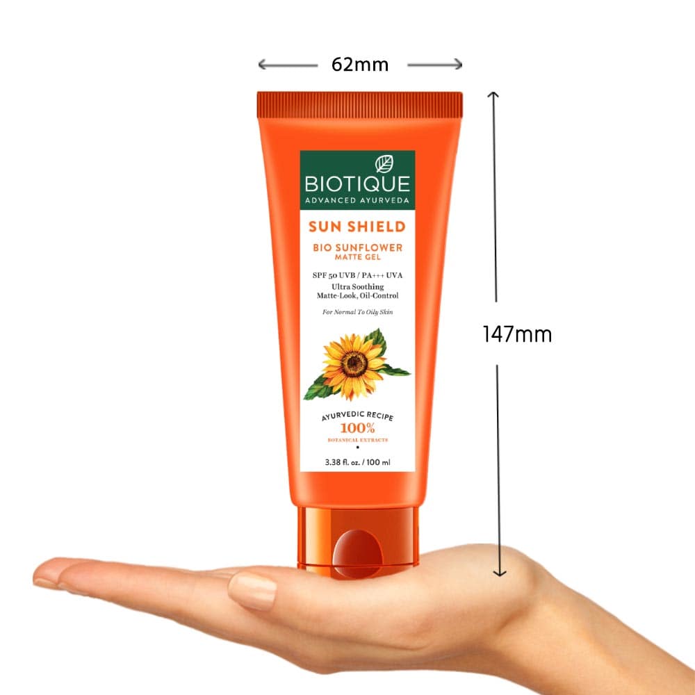 Biotique Sun Shield SunFlower Matte Gel SPF 50 UVB, 50ml - Image 3 - Buy from Indicrest