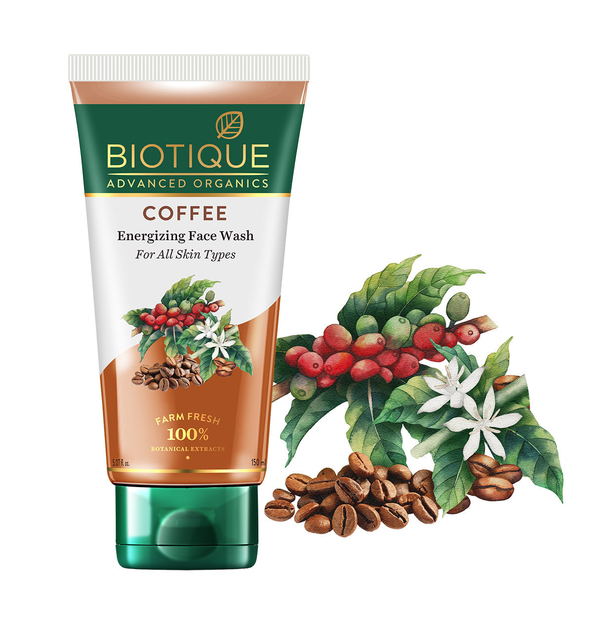 Biotique Coffee Energizing face wash, 150ml - Image 3 - Buy from Indicrest