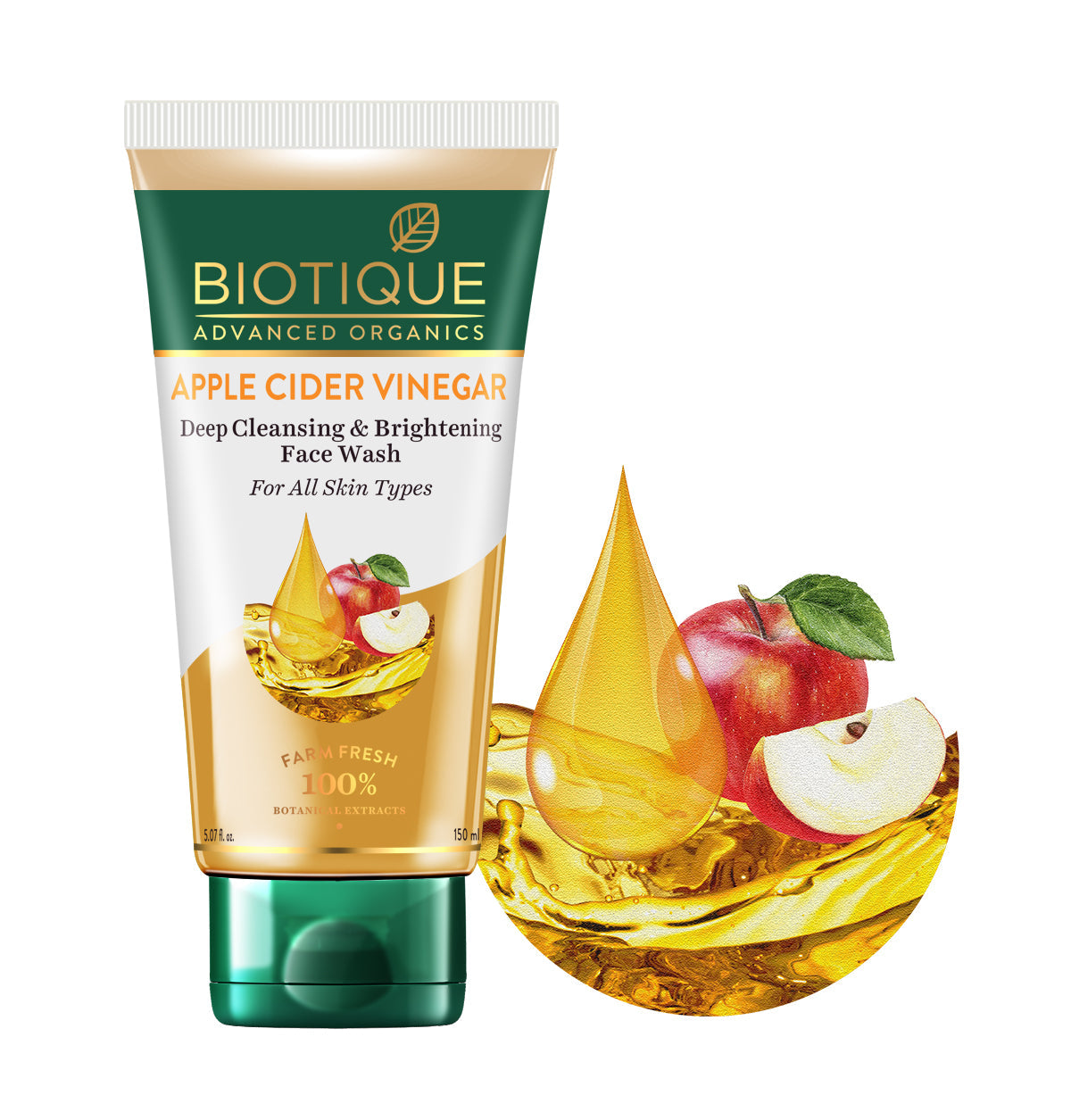 Biotique Apple Cider Vinegar face wash, 150ml - Image 2 - Buy from Indicrest