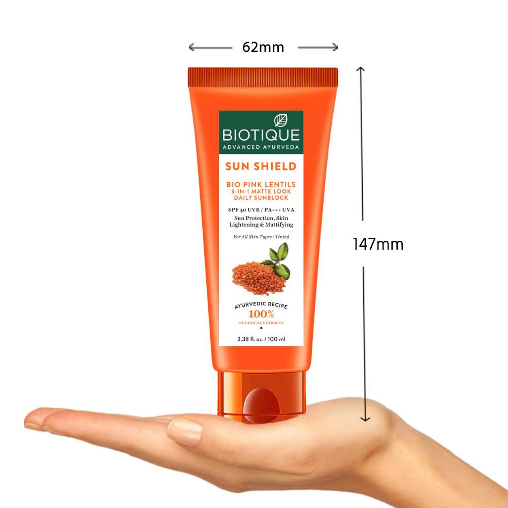 Sun Shield Pink Lentils 3-in-1 Matte Look Daily Sunblock Spf 40 UVB - 100ml - Image 3 - Buy from Indicrest