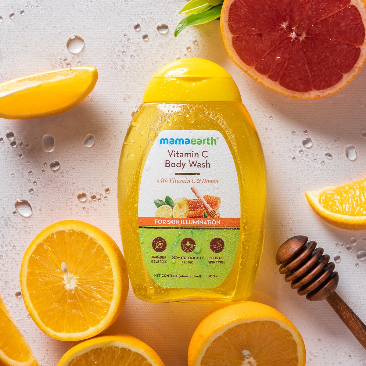 Mamaearth Vitamin C Body Wash with Vitamin C and Honey for Skin Illumination, 300ml - Image 2 - Buy from Indicrest