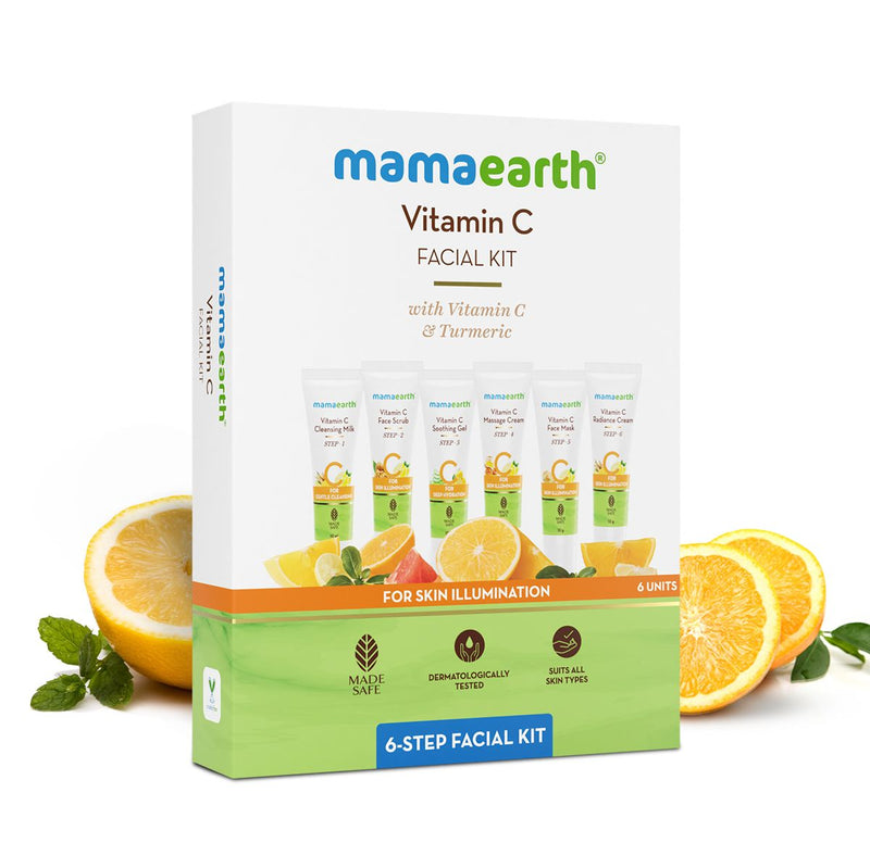 Mamaearth Vitamin C Facial Kit with Vitamin C & Turmeric for Skin Illumination, 60g - Buy from Indicrest