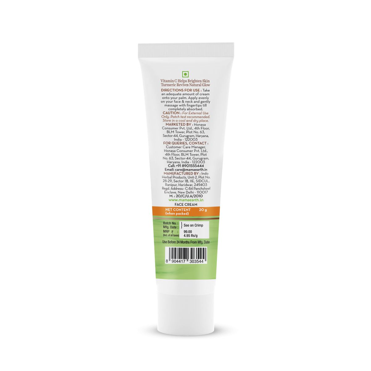 Mamaearth Vitamin C Daily Glow Face Cream With Vitamin C & Turmeric for Skin Illumination, 20g - Image 7 - Buy from Indicrest