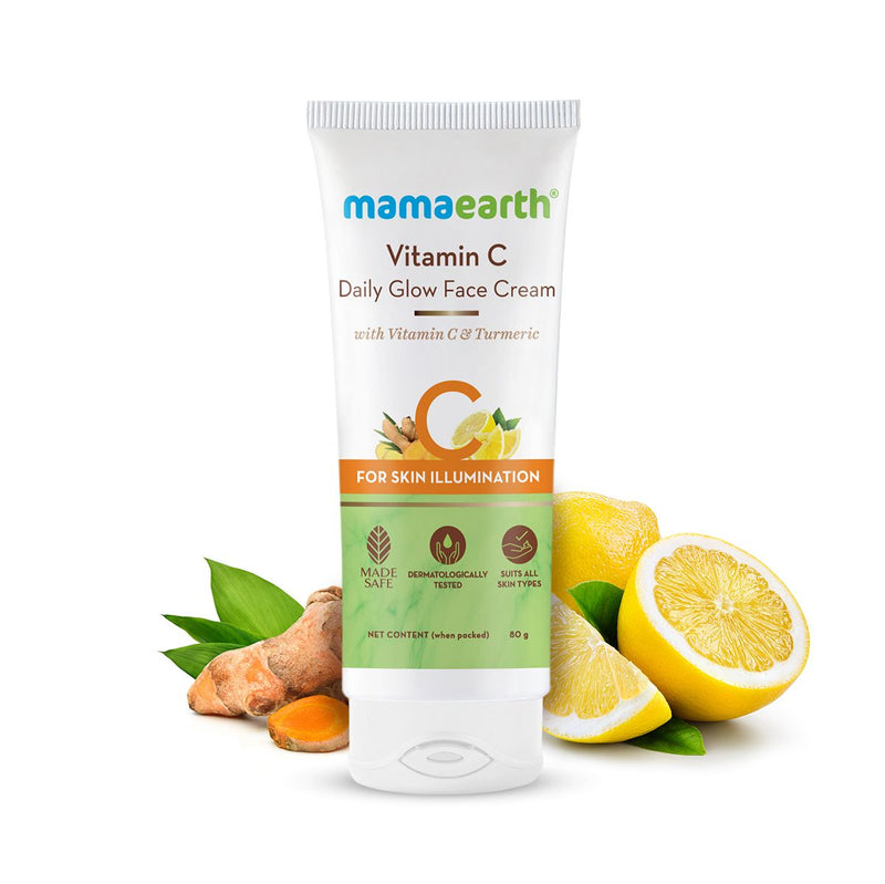 Mamaearth Vitamin C Daily Glow Face Cream With Vitamin C & Turmeric for Skin Illumination, 80g - Buy from Indicrest