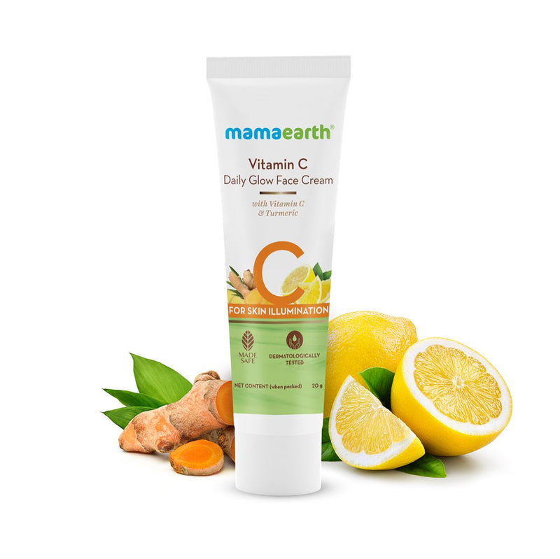 Mamaearth Vitamin C Daily Glow Face Cream With Vitamin C & Turmeric for Skin Illumination, 20g - Buy from Indicrest