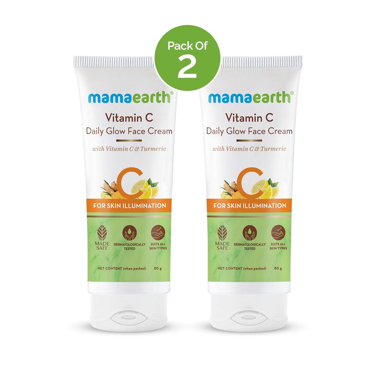 Mamaearth Vitamin C Daily Glow Face Cream, 80g, Pack of 2 - Buy from Indicrest