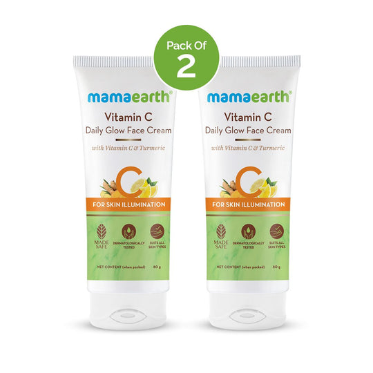 Mamaearth Vitamin C Daily Glow Face Cream, 80g, Pack of 2 - Buy from Indicrest