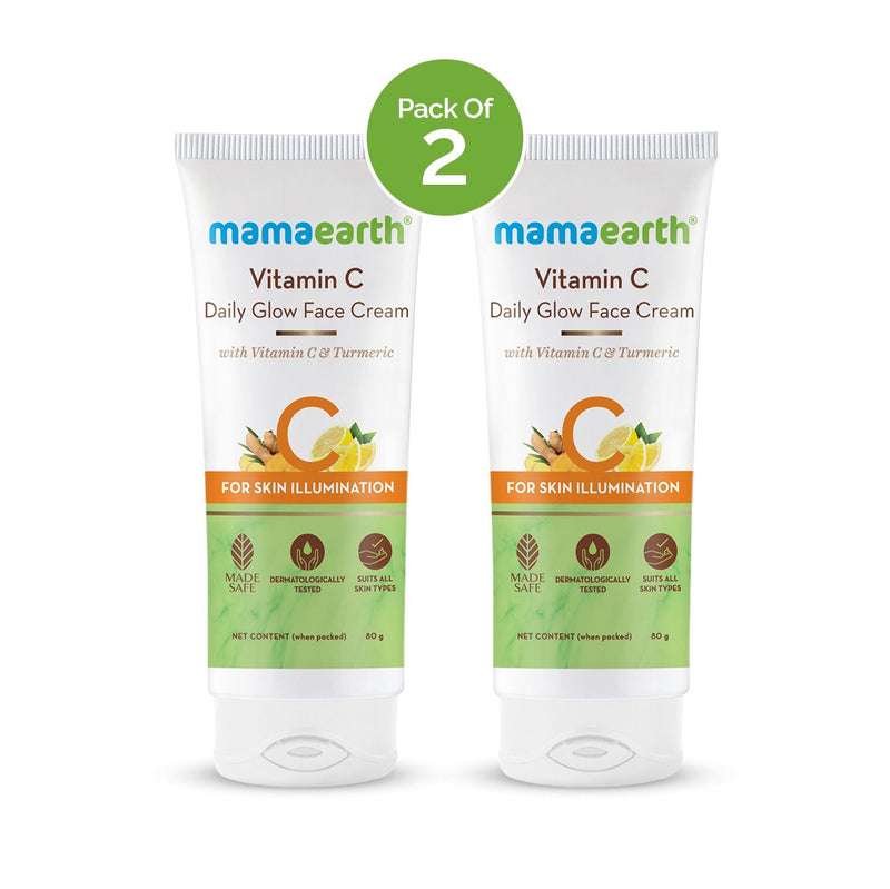 Mamaearth Vitamin C Daily Glow Face Cream, 80g, Pack of 2 - Buy from Indicrest