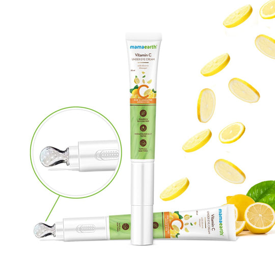 Mamaearth Vitamin C Under Eye Cream with Gotu Kola & Niacinamide for Brightening Under Eyes, 20ml - Buy from Indicrest