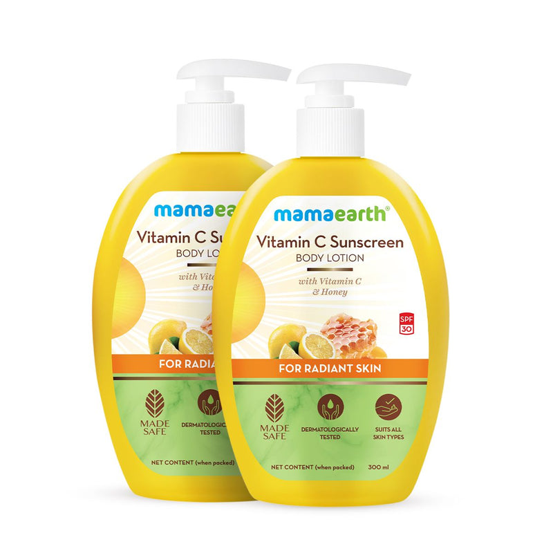 Mamaearth Sunscreen Body Lotion with SPF 30, 300ml | Vitamin C, Pack of 2 - Buy from Indicrest