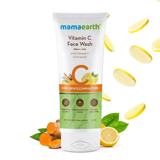 Mamaearth Vitamin C Face Wash with Vitamin C and Turmeric for Skin Illumination, 80ml - Buy from Indicrest